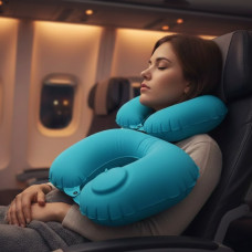 Подушка для подорожей U-подібна повітряна, підголівник для шиї