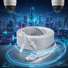 Готовий мережевий і силовий кабель RJ45 DC 20 м мідний для камер