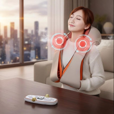 Роликовий масажер для шиї, плечей і всього тіла з підігрівом Massager of Neck Kneading 4 кнопки