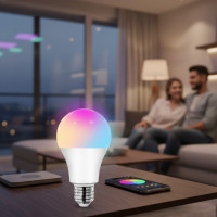 Розумна LED-лампа Tuya з WiFi та Bluetooth 9W, 16 млн кольорів, керування через застосунок і голосові асистенти