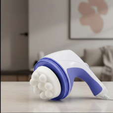 Вібромасажер ручний антицелюлітний роликовий для тіла 5 насадок Relax and Spin Tone