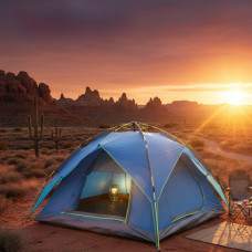 Автоматичний намет 4-місний 200×200×145 см синій напівсфера