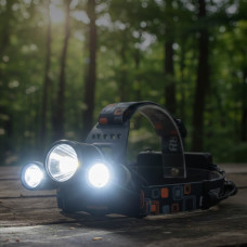 Потужний еалобний ліхтар Bailong RJ-3000 Cree T6+2Q5 з трьома світлодіодами