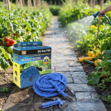 Шланг садовий для поливання Magic Hose саморозтягувальний 22,5 м із розпилювачем