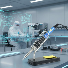 Паяльник FLIX 0966 60 Вт з регулюванням температури 200-300 °C, набір 11 предметів у кейсі