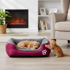 Лежанка пуф для хатніх тварин пухнаста глибока 53х47 см