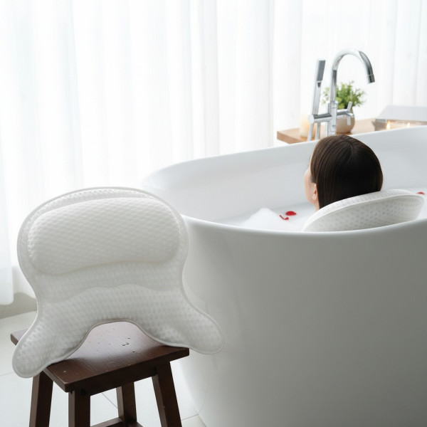 Ортопедическая подушка для ванны с присосками Bathtub Pillow 106 для поддержки головы и сидения