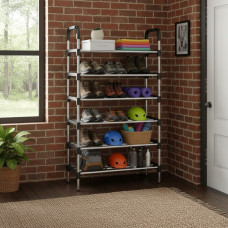 Полиця для взуття RD-9005 розбірна металева 6 ярусів 110 см із неіржавкої сталі