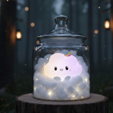 Силіконовий нічник Малюк хмара RD-26 бездротовий LED світильник із пультом керування