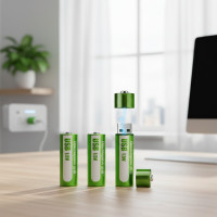 Акумулятор USB FluCat AA 1.5V 1450 mAh 2 шт. у комплекті USB-акумуляторна батарейка