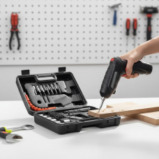Акумуляторний шурупокрут у валізі з насадками, електрична викрутка-трансформер із набором інструменто