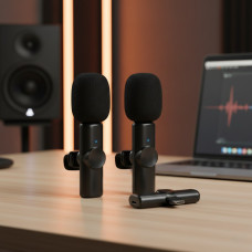 Бездротовий петличний мікрофон K11 Wireless Lavalier з ресивером Lightning для iPhone та iPad, чорний