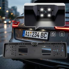 Камера заднього огляду номерної рамки для авто з 16 LED-підсвіткою Black