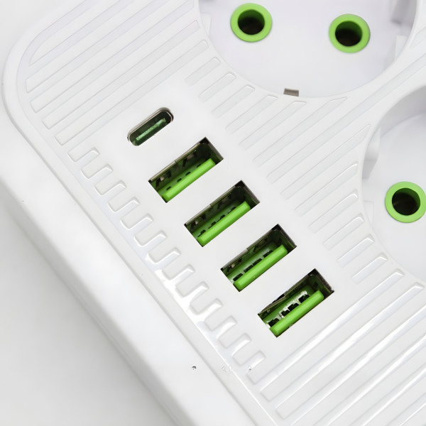 Удлинитель питания на 6 гнезд с 5 USB сетевой разветвитель для электроники
