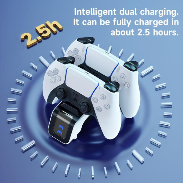 Док-станция Aolion PS5 DualSense для зарядки двух контроллеров белого цвета