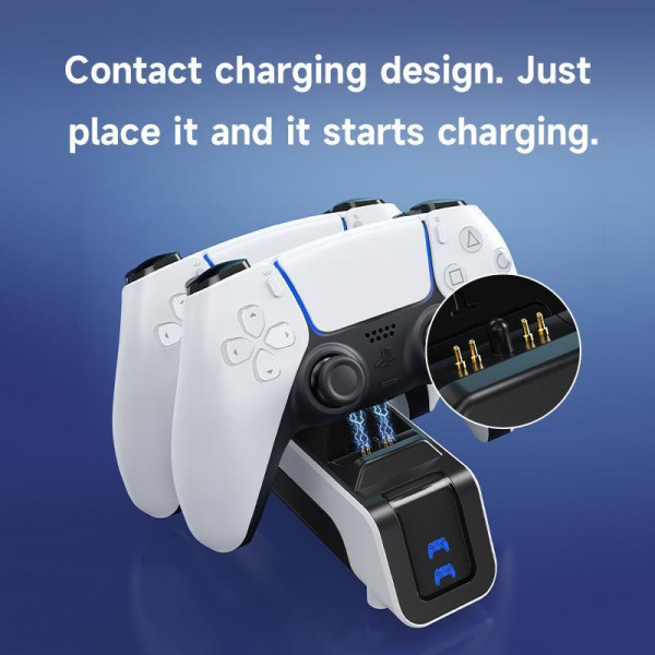 Док-станция Aolion PS5 DualSense для зарядки двух контроллеров белого цвета