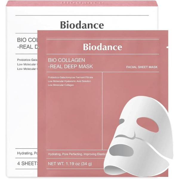 Гидрогелевая маска для лица Biodance Bio-Collagen Real Deep Mask 4 шт с коллагеном для всех типов кожи