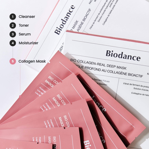 Гидрогелевая маска для лица Biodance Bio-Collagen Real Deep Mask 4 шт с коллагеном для всех типов кожи