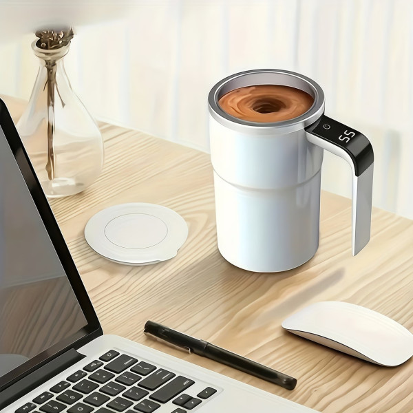 Кружка с подогревом и LCD дисплеем JB-01 Self Stirring Mug 380 мл с функцией саморазмешивания