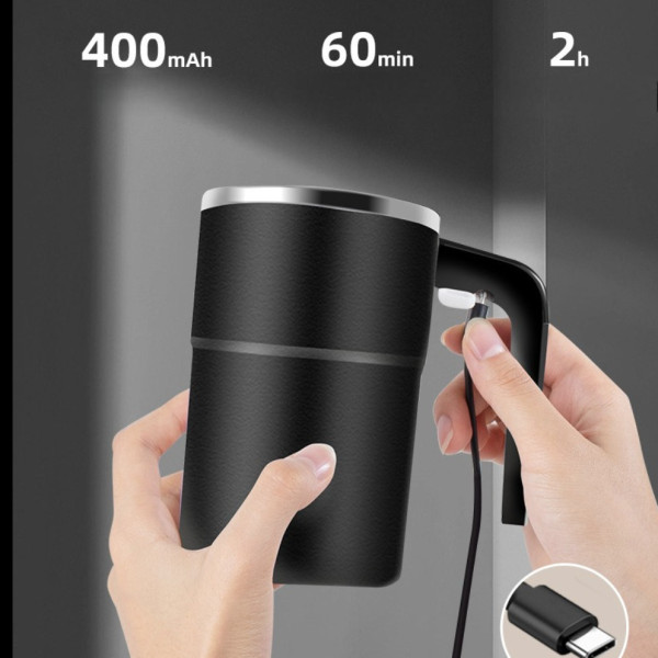 Кружка с подогревом и LCD дисплеем JB-01 Self Stirring Mug 380 мл с функцией саморазмешивания