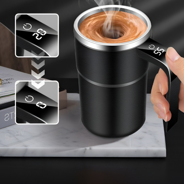 Кружка с подогревом и LCD дисплеем JB-01 Self Stirring Mug 380 мл с функцией саморазмешивания