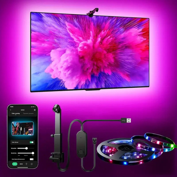 Светодиодная RGBIC лента 4.2 м для подсветки телевизора с синхронизацией Smart TV