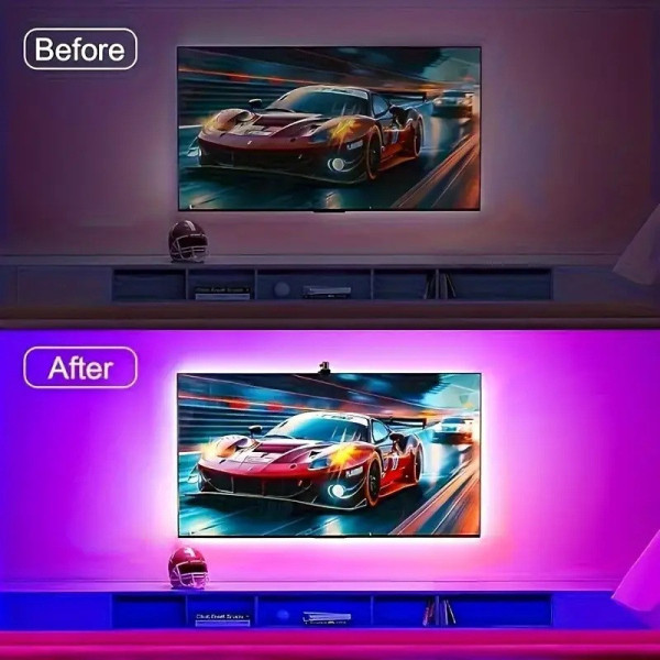 Светодиодная RGBIC лента 4.2 м для подсветки телевизора с синхронизацией Smart TV