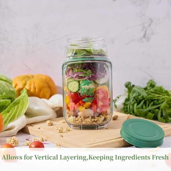 Портативный салатник AND1662 Salad Pad 300 мл с отделением для соуса из пластика прозрачный