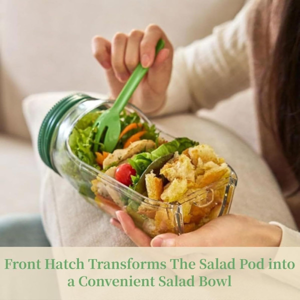 Портативный салатник AND1662 Salad Pad 300 мл с отделением для соуса из пластика прозрачный