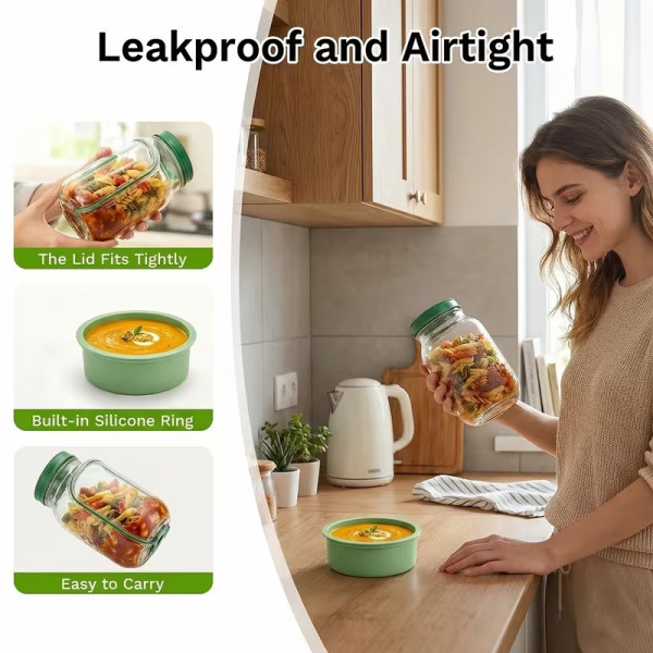 Портативный салатник AND1662 Salad Pad 300 мл с отделением для соуса из пластика прозрачный