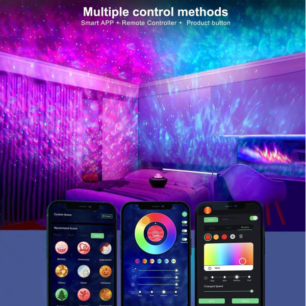 Ночник-проектор звездного неба AND 991 с LED подсветкой RGB и эффектом космоса и океана