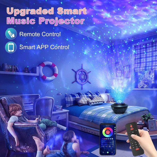 Ночник-проектор звездного неба AND 991 с LED подсветкой RGB и эффектом космоса и океана