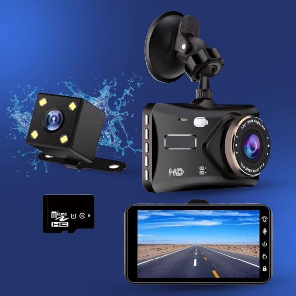 Автомобильный видеорегистратор BT-100 с двумя камерами Full HD 1080p и парковочным режимом