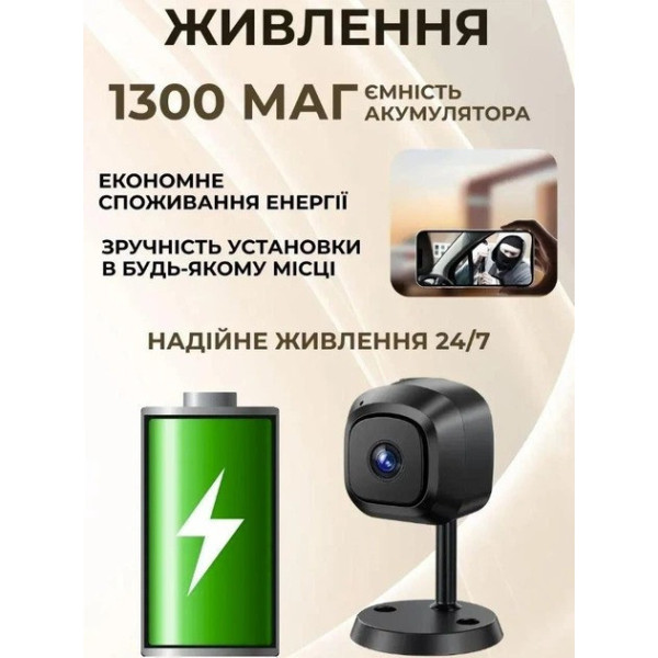 Wi-Fi камера видеонаблюдения AND 672 AM100 мини 5 Мп с режимом день/ночь и датчиком движения