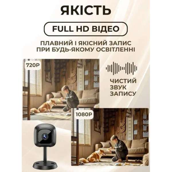 Wi-Fi камера видеонаблюдения AND 672 AM100 мини 5 Мп с режимом день/ночь и датчиком движения