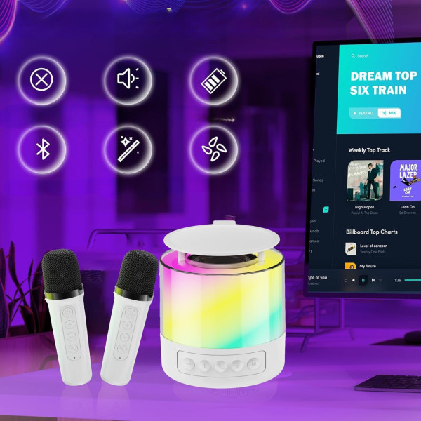 Беспроводная колонка K19 с Bluetooth, RGB подсветкой и микрофоном для караоке