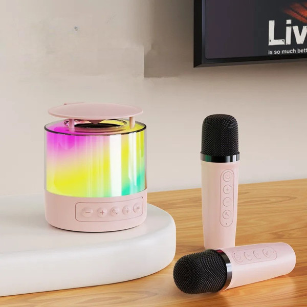 Беспроводная колонка K19 с Bluetooth, RGB подсветкой и микрофоном для караоке