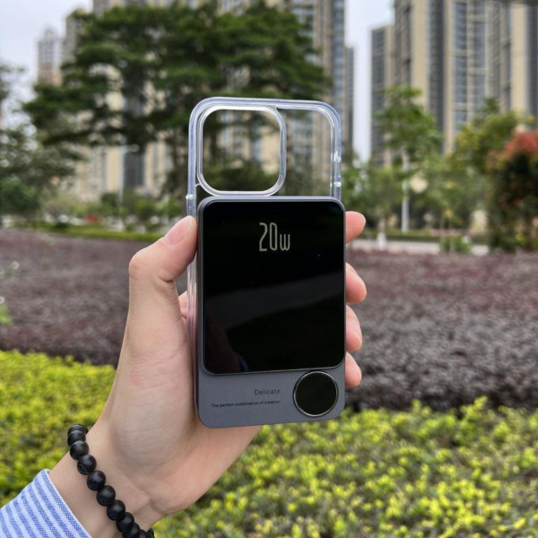 Портативный аккумулятор Powerbank Q9 5000 mAh с дисплеем и беспроводной зарядкой MagSafe