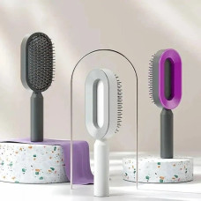 Щетка для волос 3D Central Hollow Cushion Comb массажная с кнопкой очистки