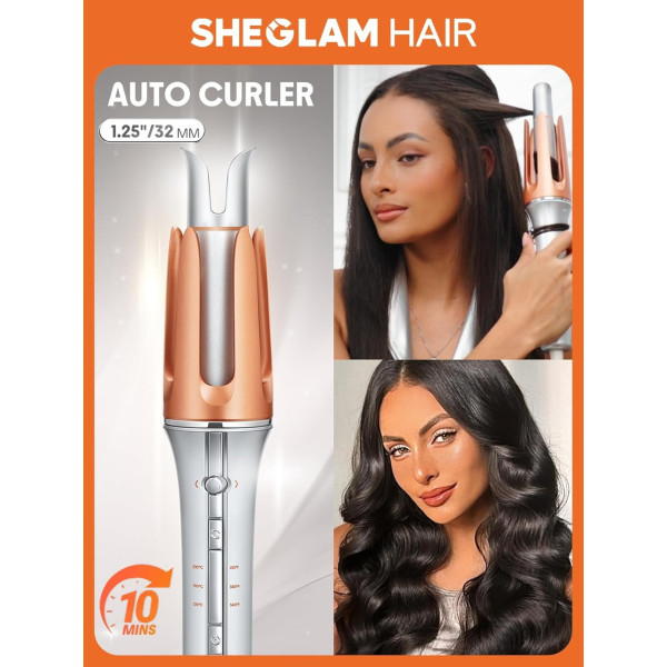 Плойка автоматическая Sheglam Hair Curler Bella с керамическим покрытием и терморегулятором для завивки волос