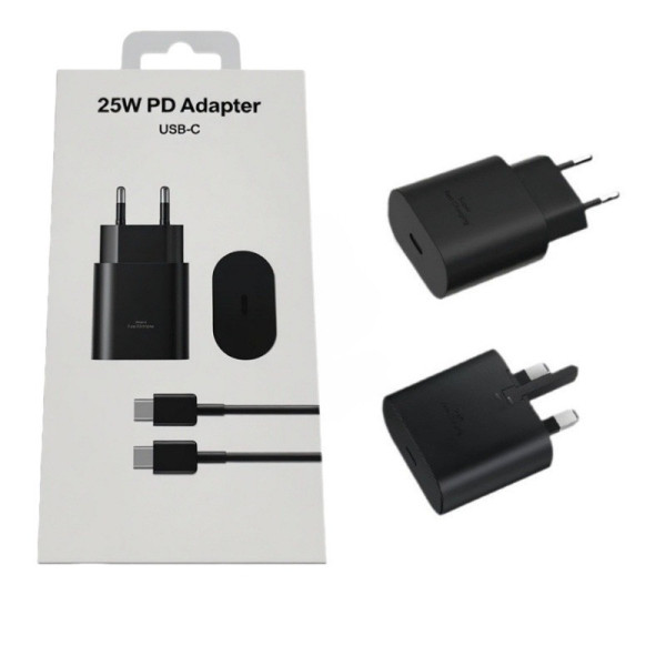 Адаптер сетевой USB-C 25W PD с кабелем Type-C для быстрой зарядки