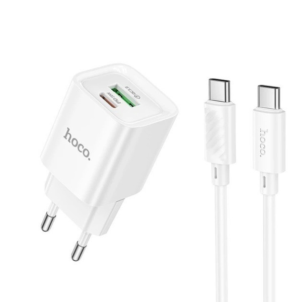 Сетевой адаптер HOCO C147A с двумя USB-портами Type-C, 20 Вт, поддержка PD и QC 3.0