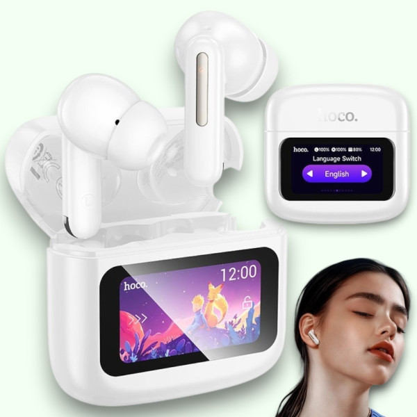 Беспроводные вакуумные наушники HOCO EQ14 TWS с Bluetooth и сенсорным дисплеем, встроенный микрофон