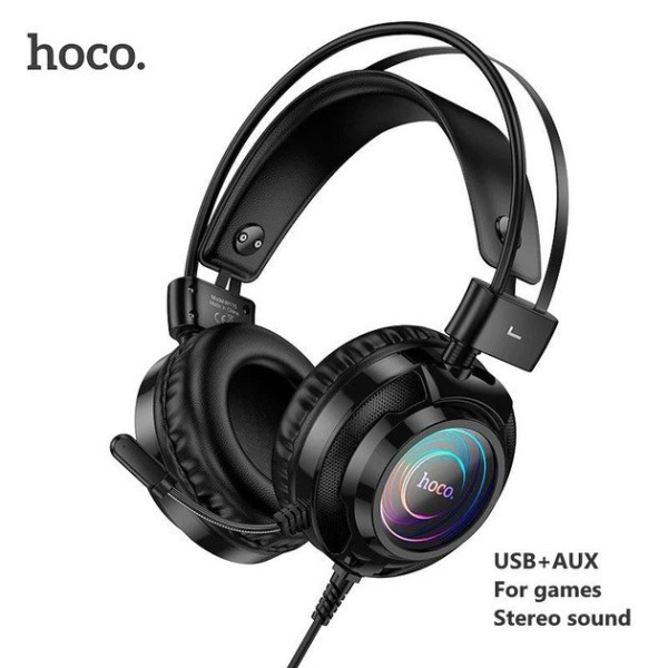 Проводные накладные наушники Hoco W110 с разъёмами USB и 3.5 мм, стерео микрофон