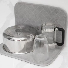 Подставка для посуды Dish Drain Rack сушилка с микрофибровым ковриком