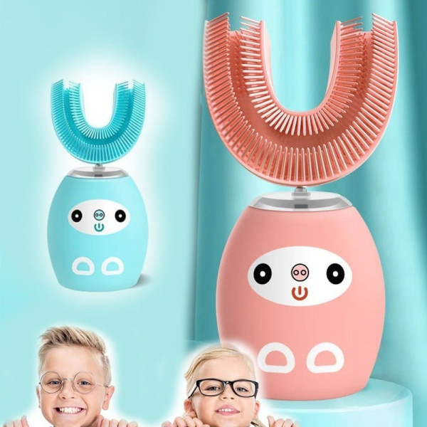 Аккумуляторная детская зубная щетка U-shaped Electric Toothbrush с круглой головкой от 4 лет