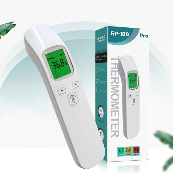 Инфракрасный бесконтактный электронный градусник GP-100 Pro с измерением в градусах Цельсия