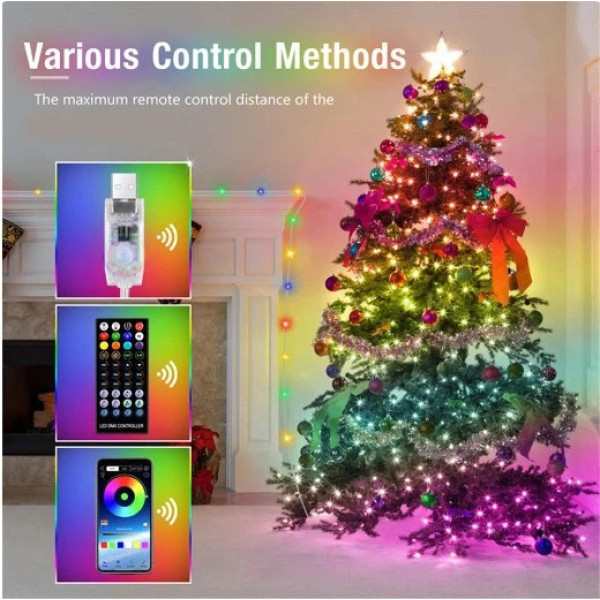 Лента светодиодная 10 м RGB Bluetooth гирлянда USB Dreamcolor