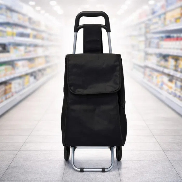 Складная хозяйственная сумка-визок на колесах для перевозки продуктов 32 л