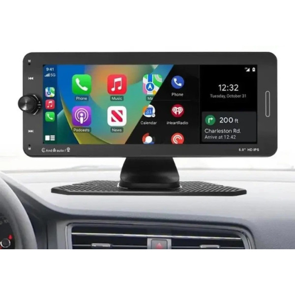 Автомобильный сенсорный экран 7" 601W с поддержкой CarPlay и Android Auto на базе Android